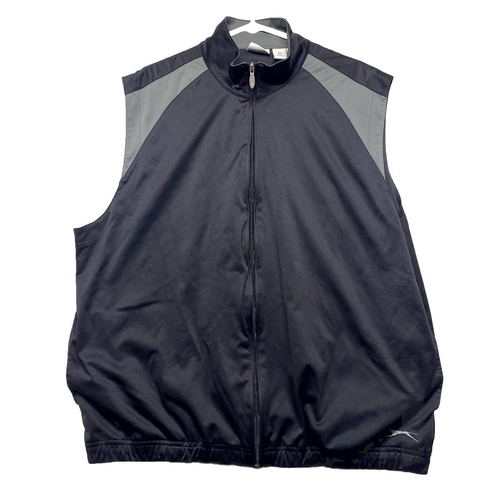 Slazenger Golf Vest Mens XL Black Water & Wind Resistant Full Zip Mock Neck